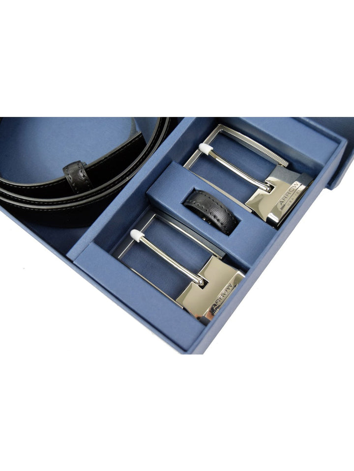 ARROW  Gift Set PIN Belt & PIN Belt  (หนังวัวแท้) สีดำ) รุ่น MYCG404 ICCSHOPPING