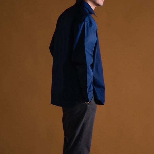 era-won เสื้อเชิ้ตคอปก แขนยาว ทรง Oversize รุ่น SHIRT Oversize สี Navy ICCSHOPPING