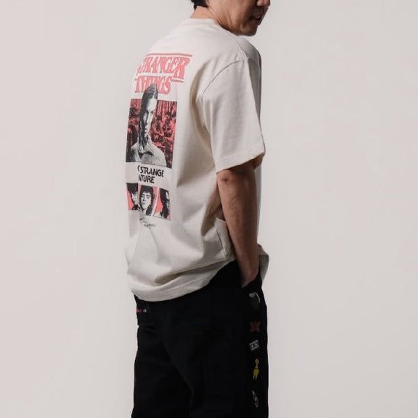 era-won เสื้อยืดเอราวอนแขนสั้น T-Shirt Oversize สกรีน era-won x stranger things สี เบจ สกรีน Stranger things ICCSHOPPING