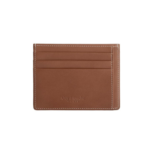 Guy Laroche กระเป๋าใส่นามบัตรหนังเรียบ 6 การ์ด สีน้ำตาล รุ่น MGN0644NW5BRS ICCSHOPPING