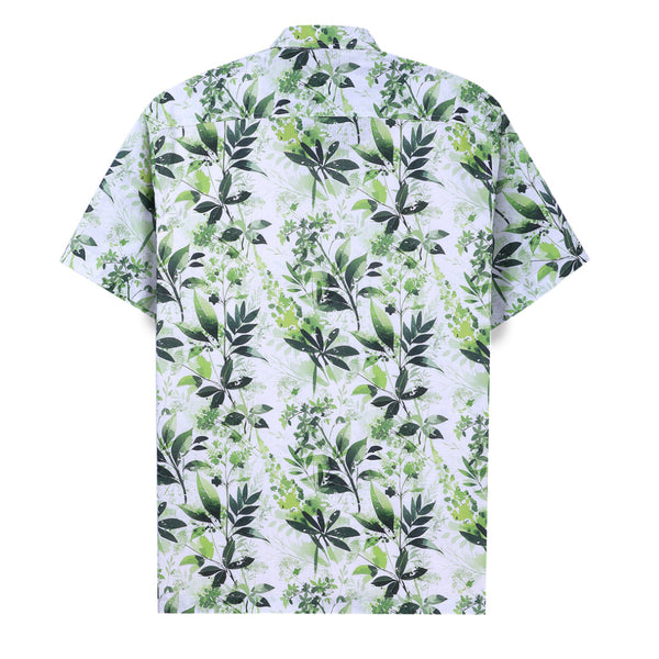 ARROW Natural Fabric  เสื้อเชิ้ตผู้ชาย แขนสั้น ทรง Comfort ผ้า 100% Cotton ลายพิมพ์ สีเขียว MACC467-GR ICCSHOPPING