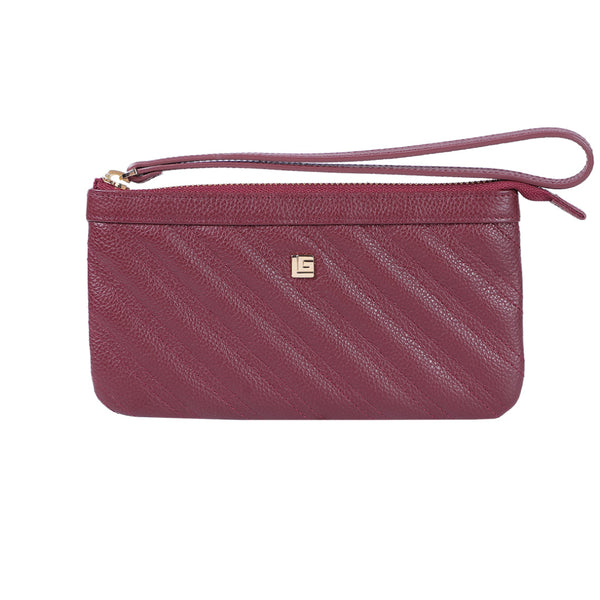 Guy Laroche กระเป๋าใส่มือถือแบบคล้องมือ หนังนิ่มอัดลายลิ้นจี่สีแดง รุ่น AGP0882CS6MRM ICCSHOPPING