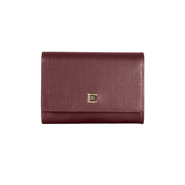 Guy Laroche กระเป๋าสตางค์ผู้หญิง สามพับกลาง สีแดง รุ่น AGP08143W5MRM