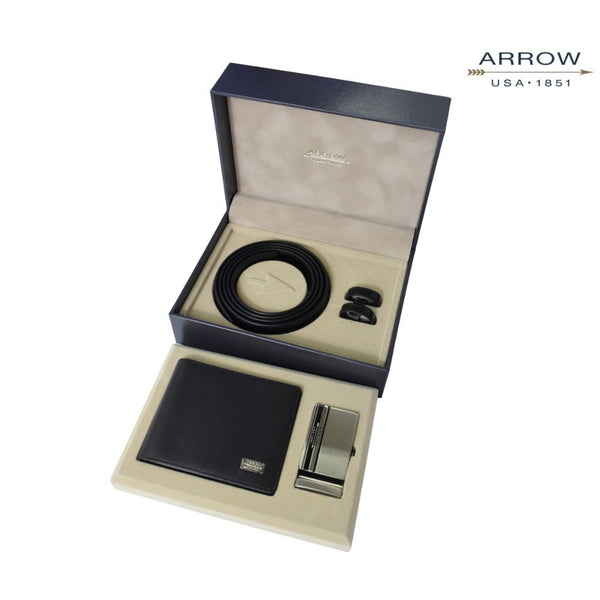 ARROW  Gift Set Auto Belt & Auto Belt กิ๊ฟเซ็ตกระเป๋าและเข็มขัด สี ดำ รหัส MYCG205 ICCSHOPPING
