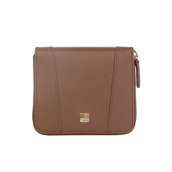 Guy Laroche กระเป๋าสตางค์พับสั้นซิปรอบ - สีน้ำตาล รุ่น AGP1013ZW6BRS