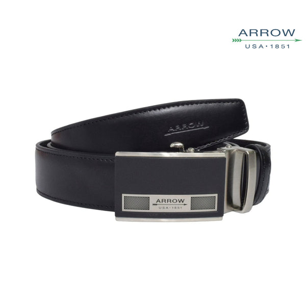 ARROW เข็มขัดผู้ชาย หัวออโต้ล็อค  Auto Belt  (หนังวัวแท้จากอิตาลี) สีดำ รรหัส MYCB612 ICCSHOPPING
