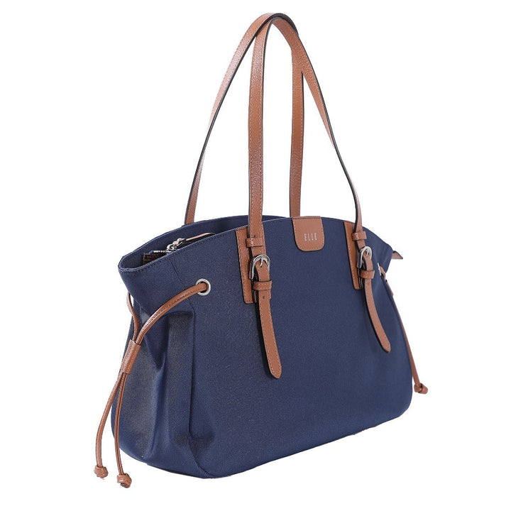 ELLE TOTE BAG ( LARGE ) กระเป๋าสะพาย ผ้าไนลอน Trim หนังแท้ 100% รุ่น MILITATY มี 2 สี WEH7424W25 ICCSHOPPING