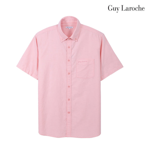 Guy Laroche เสื้อเชิ้ตแขนสั้น ผ้าฝ้าย 100% ทรง REGULAR FIT สีส้ม รุ่น BAC6101S6OR
