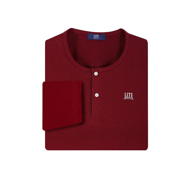ARROW LITE T-SHIRT สาปโปโลแขนยาวผ้า cotton สี แดงมารูน ICCSHOPPING