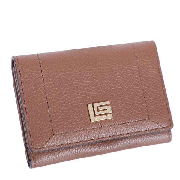 Guy Laroche กระเป๋าNAME CARD  แบบมีฝาปิด หนังอัดลายลิ้นจี่ สีน้ำตาลเข้ม รุ่น AGP0921NS6BRS