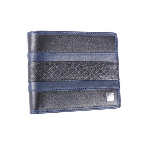 Guy Laroche กระเป๋าสตางค์ผู้ชาย หนังนิ่ม 8 การ์ด สีดำ รุ่น MGW08718S6BLS