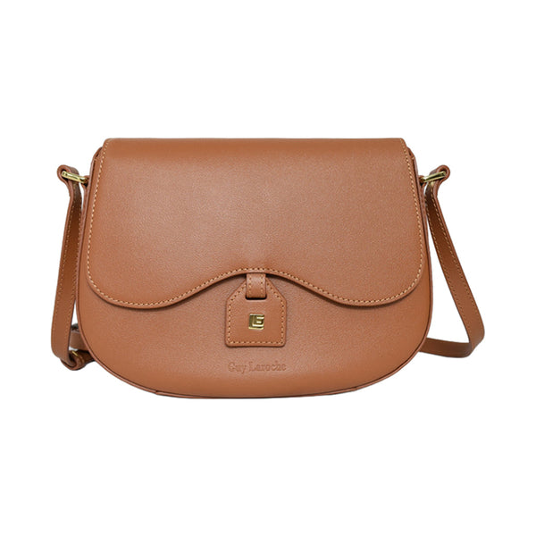 Guy Laroche กระเป๋าสะพาย หนังแข็งอัดลายเม็ดทราย สีน้ำตาล รุ่น AGH0961CS6BRM