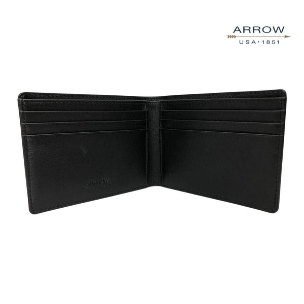 ARROW กระเป๋าสตางค์ผู้ชาย ฟังค์ชั่น 6 การ์ด (หนังวัวแท้)  สี ดำ   รุ่น MYCW159 ICCSHOPPING
