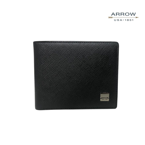 ARROW กระเป๋าสตางค์ผู้ชาย ฟังค์ชั่น 8 การ์ด (หนังวัวแท้)  สี ดำ   รุ่น MYCW157