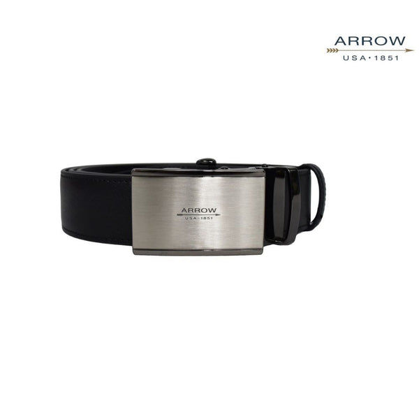 ARROW เข็มขัดผู้ชาย หัวออโต้ล็อค  Auto Belt (หนังวัวแท้จากอิตาลี) สีดำ รุ่น MYCB620