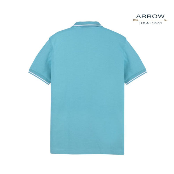 ARROW POLO เสื้อโปโลสีพื้น ปกทอขลิบ แขนรัดขลิบ ไม่มีกระเป๋า ทรง MODERN SMART สี เขียวมิ้นท์ (MINT) รหัส MPCM881A6-MI ICCSHOPPING