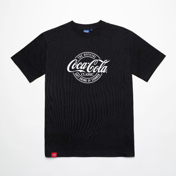 era-won | Coca Cola T-Shirt Oversized เสื้อยืดโอเวอร์ไซซ์ เอราวอน แขนสั้นสีดำ สกรีนลายโค้กสีขาว สำหรับคุณผู้ชาย