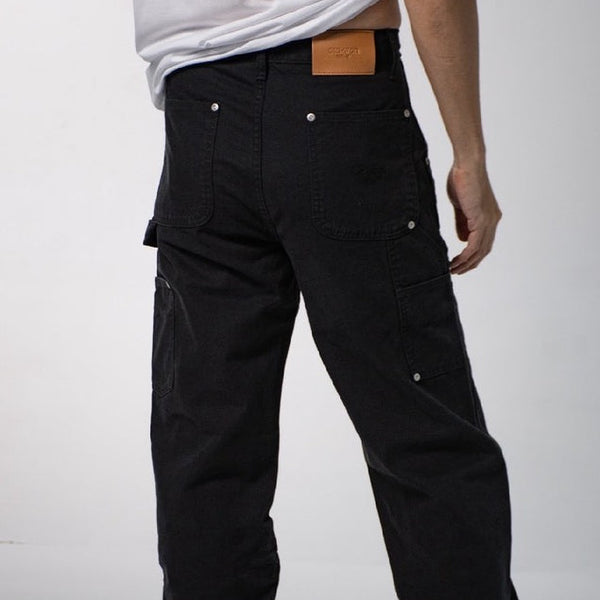 era-won กางเกงยีนส์ มีกระเป๋าข้าง รุ่น CARPENTER DENIM COLOR สี Black-Draft ICCSHOPPING