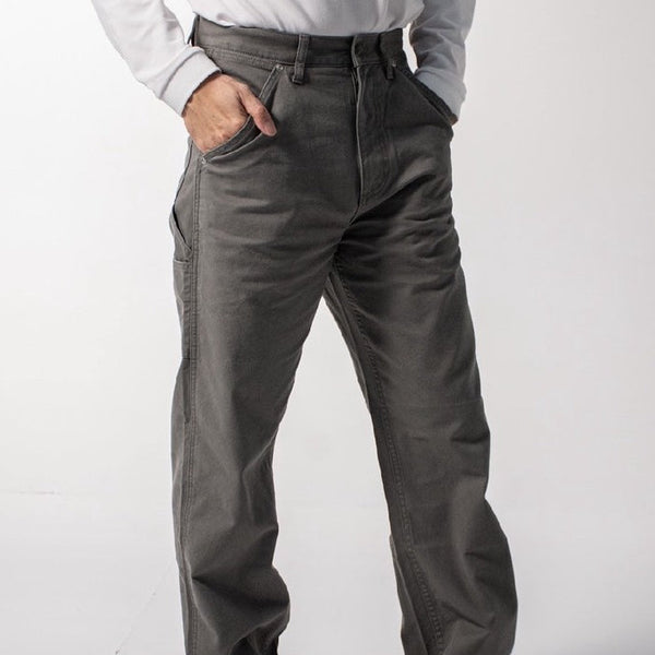 era-won กางเกงยีนส์ มีกระเป๋าข้าง รุ่น CARPENTER DENIM COLOR สี Light Grey-Draft