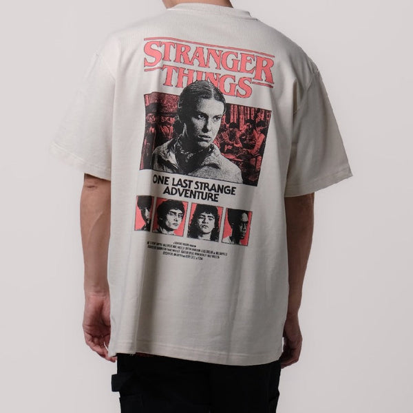 era-won เสื้อยืดเอราวอนแขนสั้น T-Shirt Oversize สกรีน era-won x stranger things สี เบจ สกรีน Stranger things