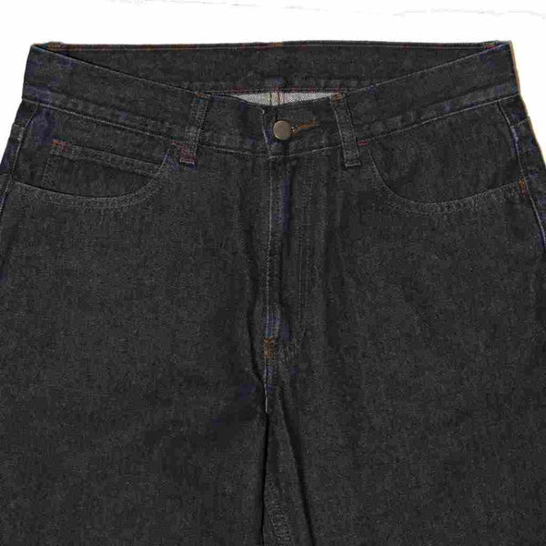 era-won กางเกงยีนส์ขายาวทรงกระบอก สำหรับคุณผู้ชาย CURVE DENIM  สีฟอกเข้ม ปักกระเป๋าลาย FLOWSKULL ICCSHOPPING