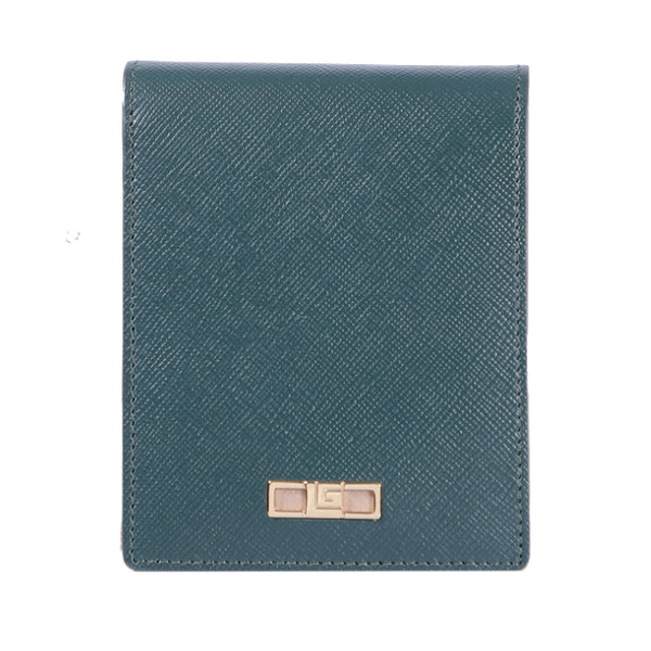 Guy Laroche กระเป๋าสตางค์ผู้หญิง พับสั้น 3 ทาง หนังลาย safiano สีเขียว รุ่น AGP09533S6GRW