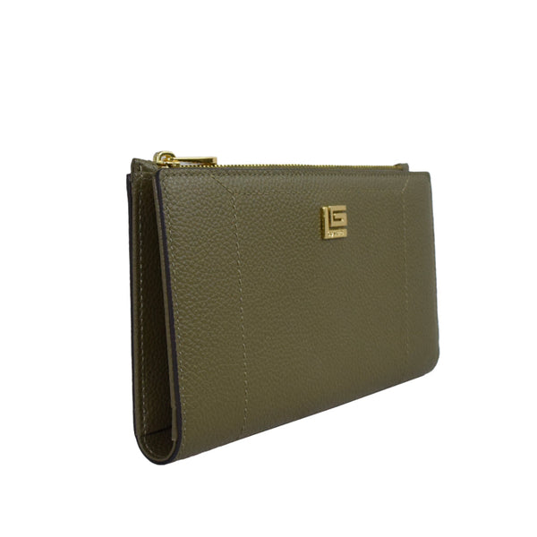 Guy Laroche 2 พับยาว + ใส่เหรียญ หนัง soft อัดลายลิ้นจี่ สีเขียว รุ่น AGP09232S6GRL ICCSHOPPING
