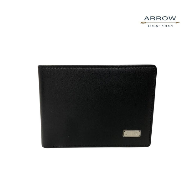 ARROW กระเป๋าสตางค์ผู้ชาย ฟังค์ชั่น 6 การ์ด (หนังวัวแท้)  สี ดำ   รุ่น MYCW159