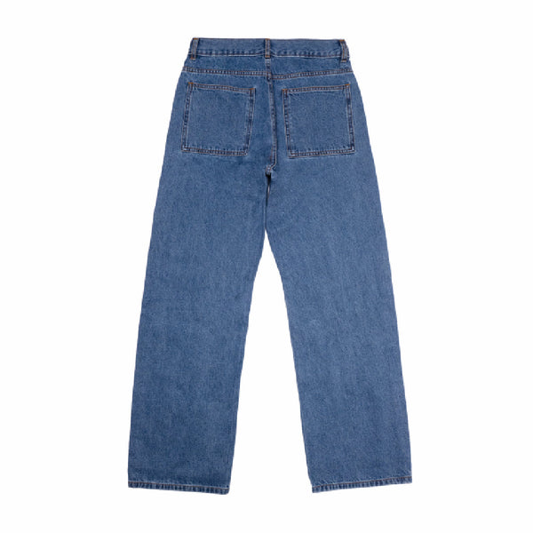 CURVE DENIM กางเกงยีนส์ขายาวทรงกระบอก สำหรับคุณผู้ชาย สีฟอกกลาง ICCSHOPPING