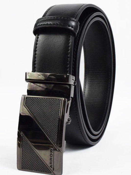 ARROW  เข็มขัดหัวAuto Belt (หนังวัวแท้) สีดำ  รุ่น MYCB602 ICCSHOPPING