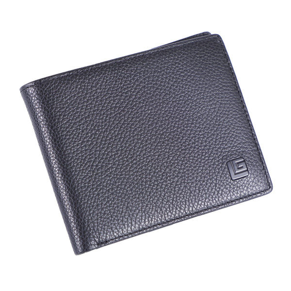 Guy Laroche กระเป๋าสตางค์หนังอัดลายลิ้นจี่ 6 การ์ด สีดำ รุ่น MGW04816R6BLS