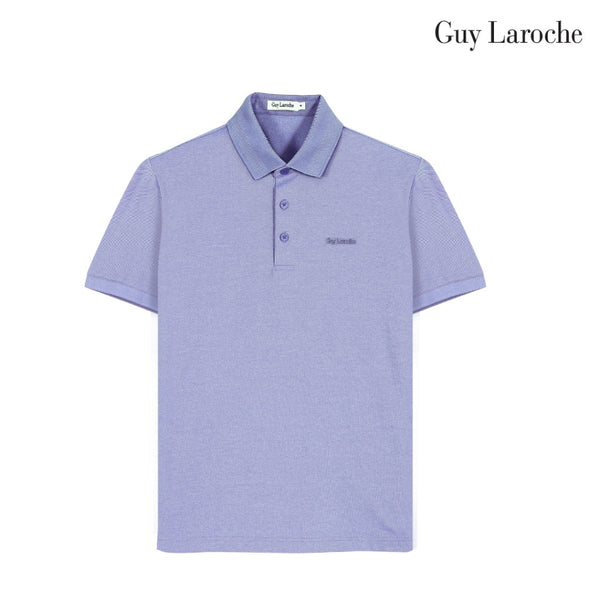 Guy Laroche เสื้อโปโลแขนสั้น สีม่วง เนื้อผ้า Cotton Polyester Spandex ทรง Slim Fit รุ่น BKL6303S6VI
