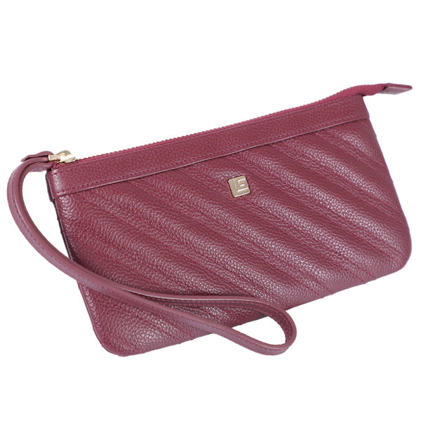Guy Laroche กระเป๋าใส่มือถือแบบคล้องมือ หนังนิ่มอัดลายลิ้นจี่สีแดง รุ่น AGP0882CS6MRM