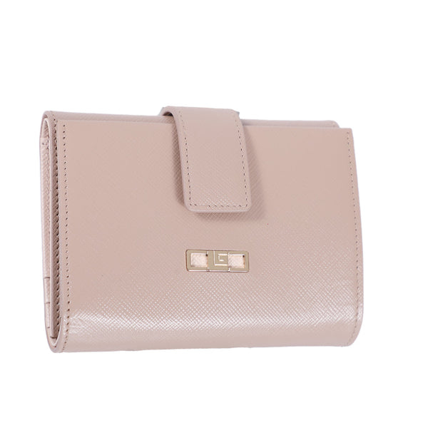 Guy Laroche กระเป๋าสตางค์ผู้หญิง 3 พับกลาง+ใส่เหรียญ หนังลาย safiano สีน้ำตาล รุ่น AGP09543S6BRM
