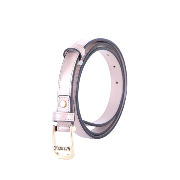 Guy Laroche เข็มขัดหนังผู้หญิง หัวหมุด สีเบจ รุ่น AGB0011TW5BE38