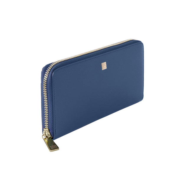 Guy Laroche กระเป๋าสตางค์ผู้หญิง กระเป๋าหนัง ซิปรอบยาว สีกรมท่า รุ่น AGP0863ZS6NVL