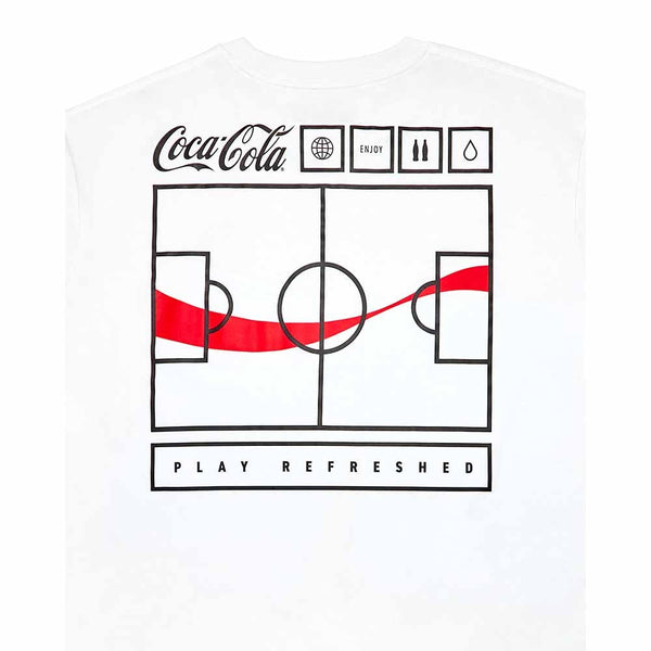 T-Shirt Oversized era-won เสื้อยืดเอราวอนโอเวอร์ไซส์แขนสั้น สำหรับคุณผู้ชาย สกรีน x Coca Cola สี ขาว ICCSHOPPING