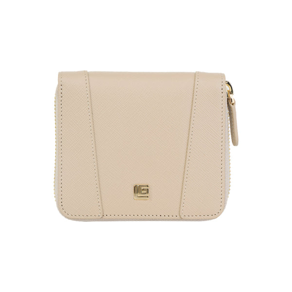 Guy Laroche กระเป๋าสตางค์พับสั้นซิปรอบ - สีครีม รุ่น AGP1013ZW6CRS