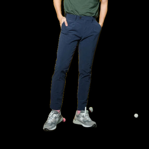 era-won กางเกง รุ่น  GOLF FABRIC (065V6) Cooling serie ทรงกระบอกเล็ก ขาเต่อ เอวยางยืด  สี Navy Blue ICCSHOPPING