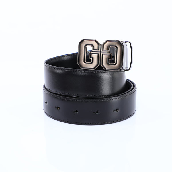 Guy Laroche เข็มขัดหนังแท้ผู้ชายหัวเข็มขัดแบบหมุด DB54001W2BB สีดำ Guy Laroche