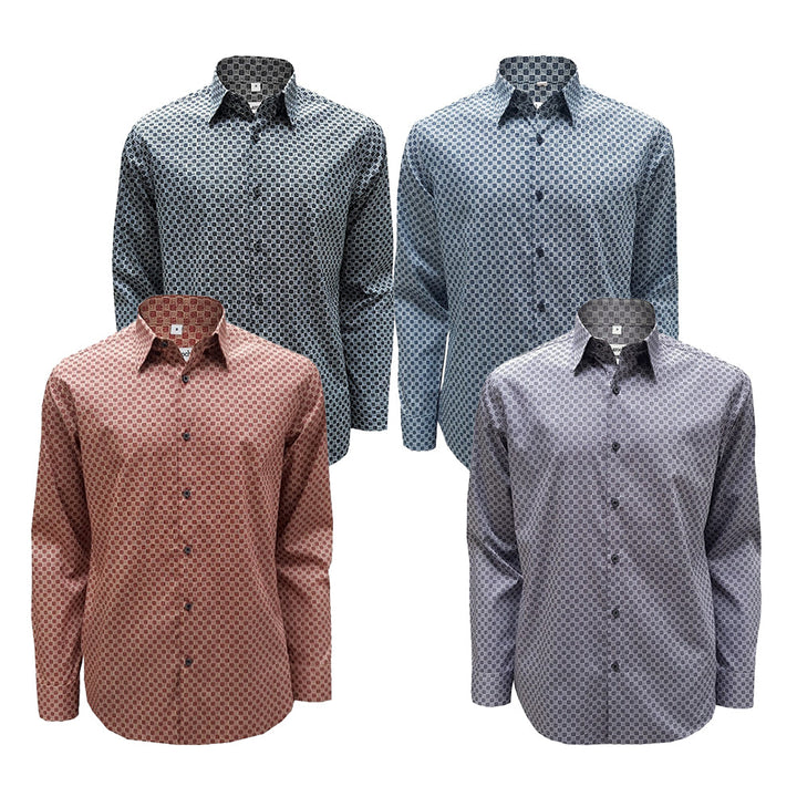 Guy Laroche เสื้อเชิ้ตคอปก ทอลายในตัว  ทรง Slim fit สวมใส่เข้ารูป Guy Laroche