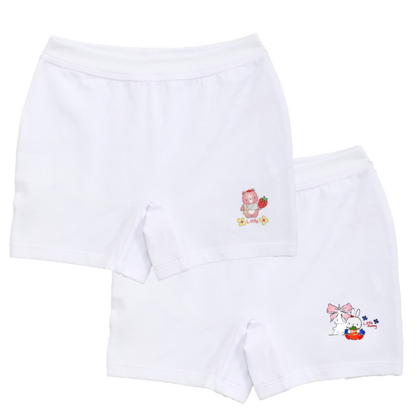 LITTLE WACOAL กางเกงชั้นใน BOXER เด็กหญิง สีขาว แพ็ค 2 ชิ้น คละแบบ ไซส์ XS-XL