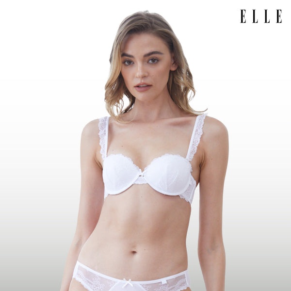 ELLE lingerie Molded bra ยกทรงรูปแบบครึ่งเต้าสายบ่าแต่งลูกไม้ถอดได้ - LB6565 Elle