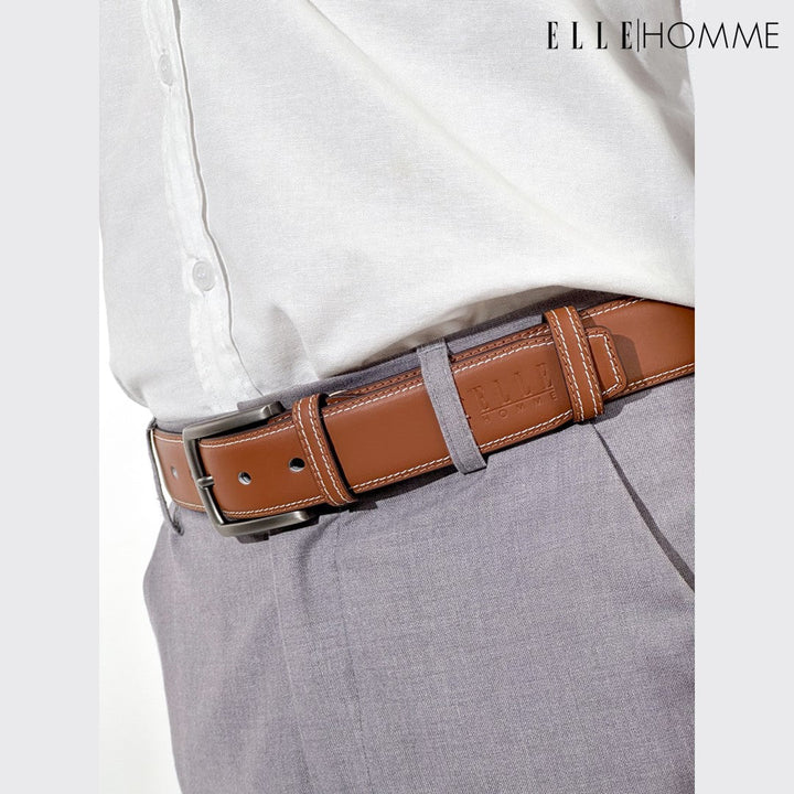 ELLE  HOMME  เข็มขัดหนังวัวแท้ สำหรับผู้ชาย H8400122 ELLE HOMME