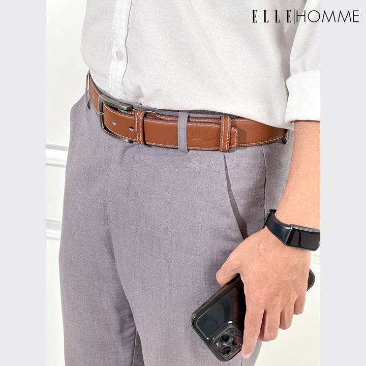 ELLE  HOMME  เข็มขัดหนังวัวแท้ สำหรับผู้ชาย H8400122 ELLE HOMME
