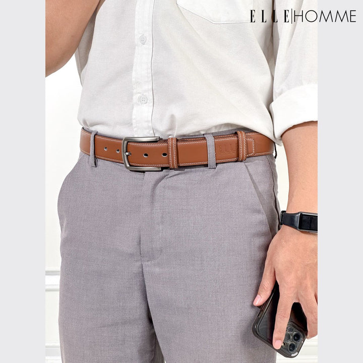 ELLE  HOMME  เข็มขัดหนังวัวแท้ สำหรับผู้ชาย H8400122 ELLE HOMME