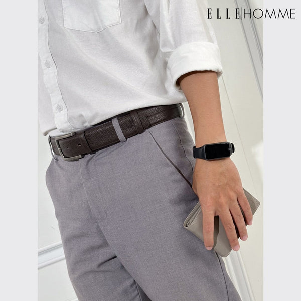 ELLE  HOMME  เข็มขัดหนังวัวแท้ สำหรับผู้ชาย H8400222 ELLE HOMME