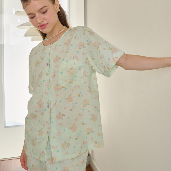 Wacoal Sleepwear ชุดนอน เสื้อแขนสั้น กางเกงขายาว รุ่น WN9G09 Wacoal