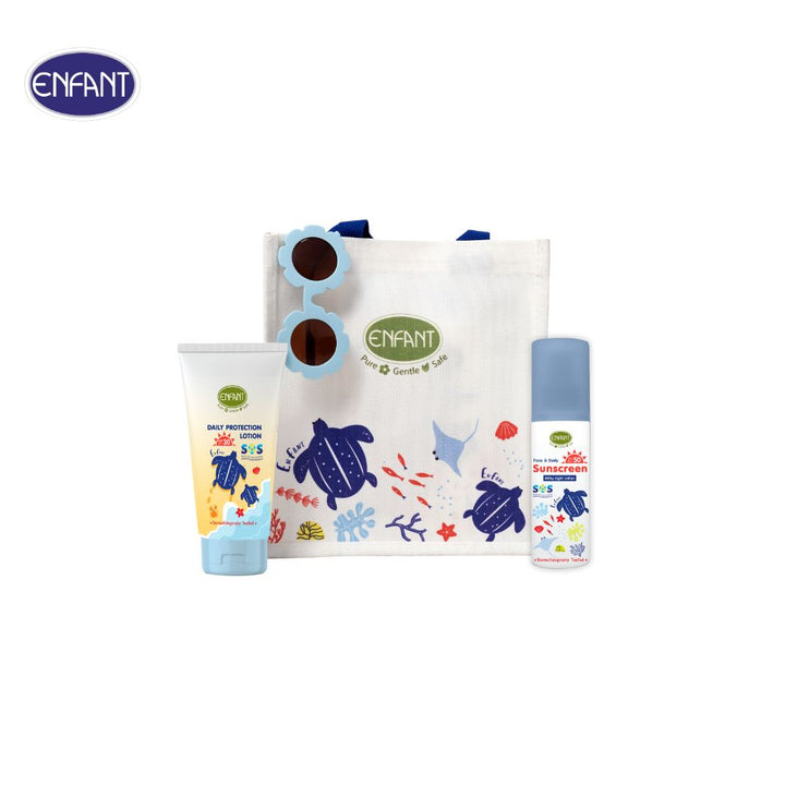 ENFANT อองฟองต์ Protect Save Turtle Set ผลิตภัณฑ์ดูแลผิวกายสำหรับเด็ก 6 เดือนขึ้้นไป 1เซ็ต/4ไอเทม ENFANT