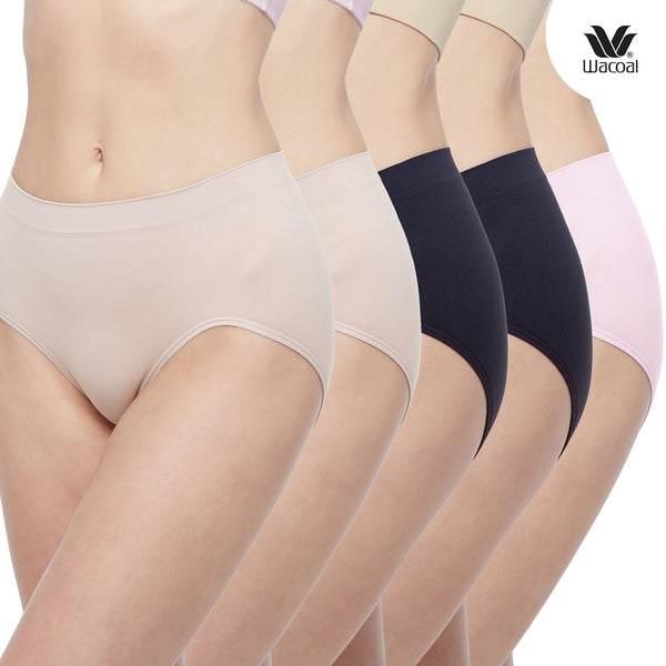 Wacoal Panty Half Skin กางเกงใน ไร้ตะเข็บ ครึ่งตัว 1 Pack 5 pcs รุ่น WU3771WU3F71 Wacoal
